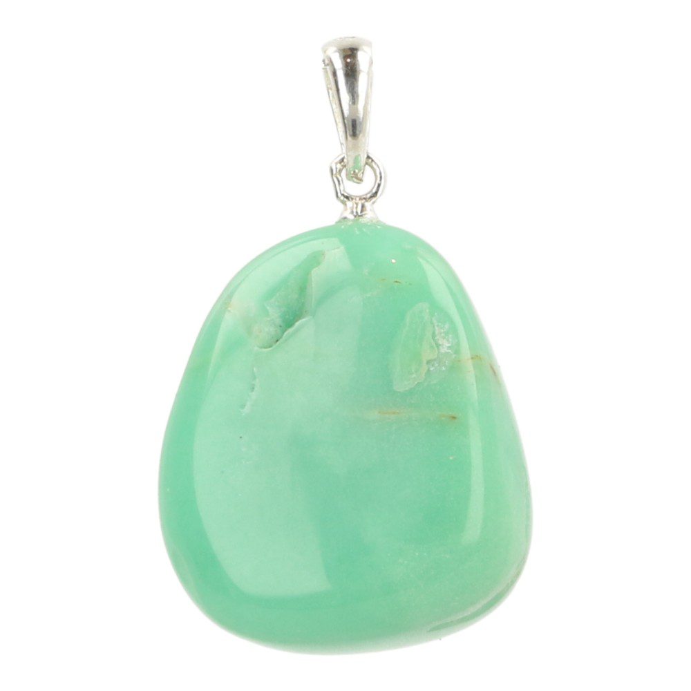 A-kwaliteit chrysopraas hanger met zilveren oogje, voorbeeld 2