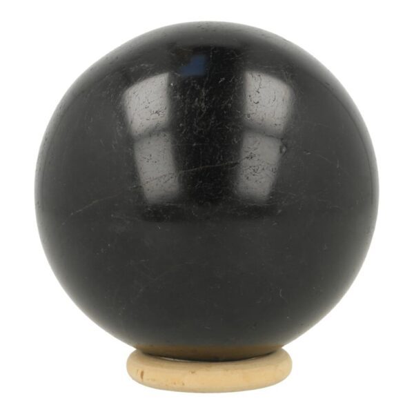 Zwarte toermalijn bol met diameter van 8cm