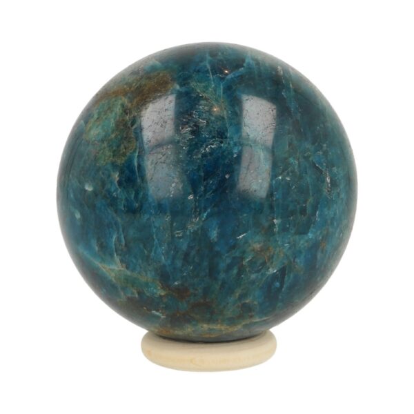 Prachtige donkerblauwe apatiet bol met diameter van 63mm uit Madagaskar