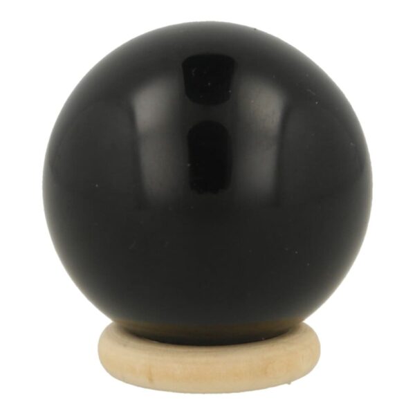 Zwarte obsidiaan bol van circa 4,5cm diameter
