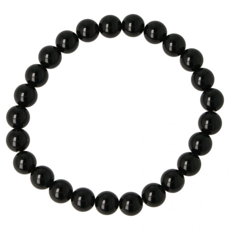 Zwarte obsidiaan armband in herenmaat met 8mm kralen