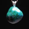 Chrysocolla hanger met zilveren stiftje in AAA-kwaliteit