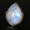 Witte maansteen ring zilver met mooie blauwe flash