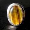 Tijgeroog ring zilver
