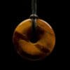 Tijgeroog donut hanger met diameter van 35mm