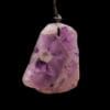 Amethist hanger plat met lederen veter