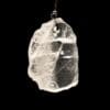 Bergkristal hanger plat met lederen veter