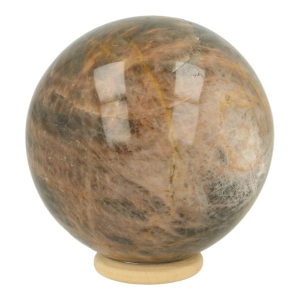 Heldere zwarte maansteen bol van 7cm met mooie glans