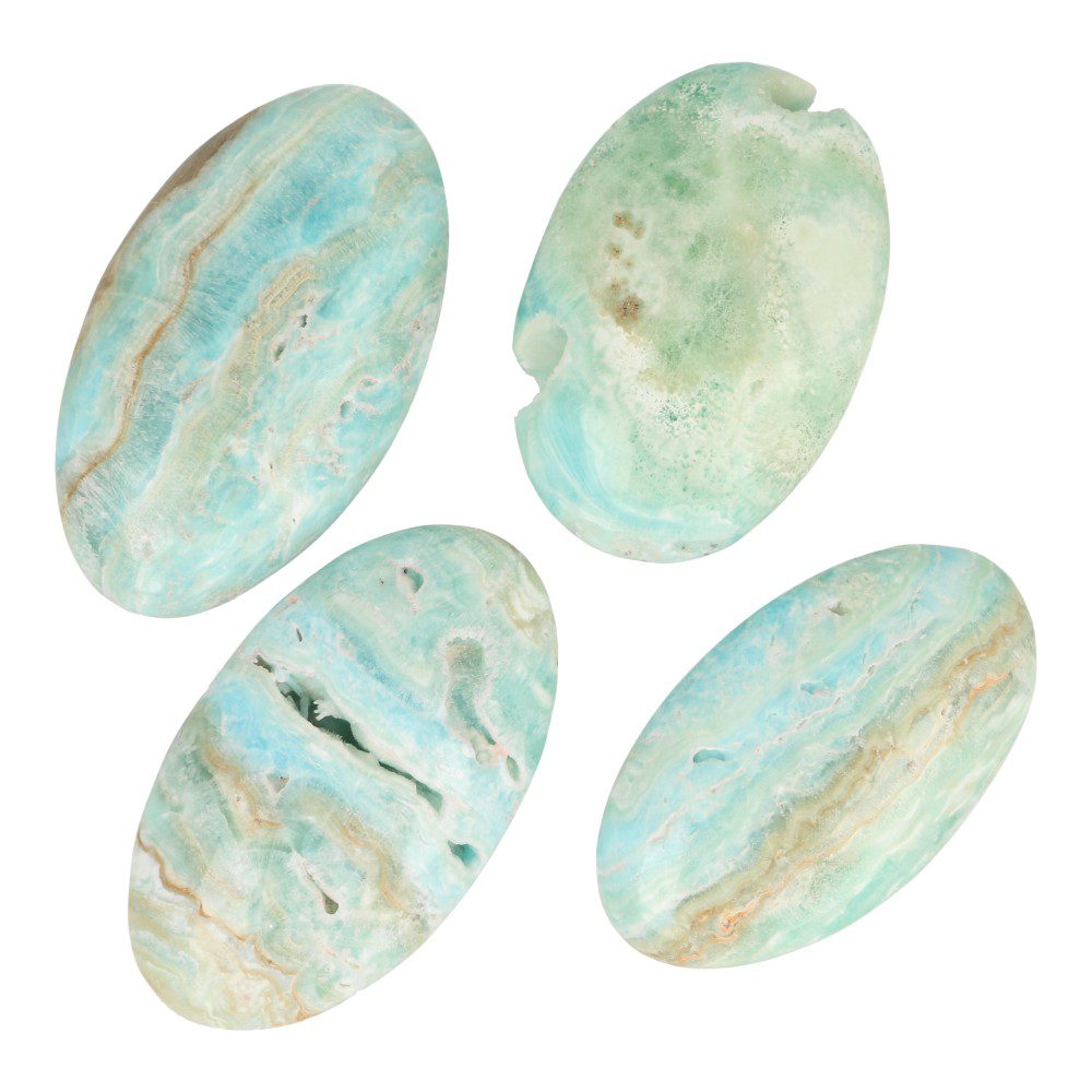 Carribean blue calciet knuffelsteen medium