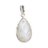 Facet geslepen witte maansteen hanger in zilver