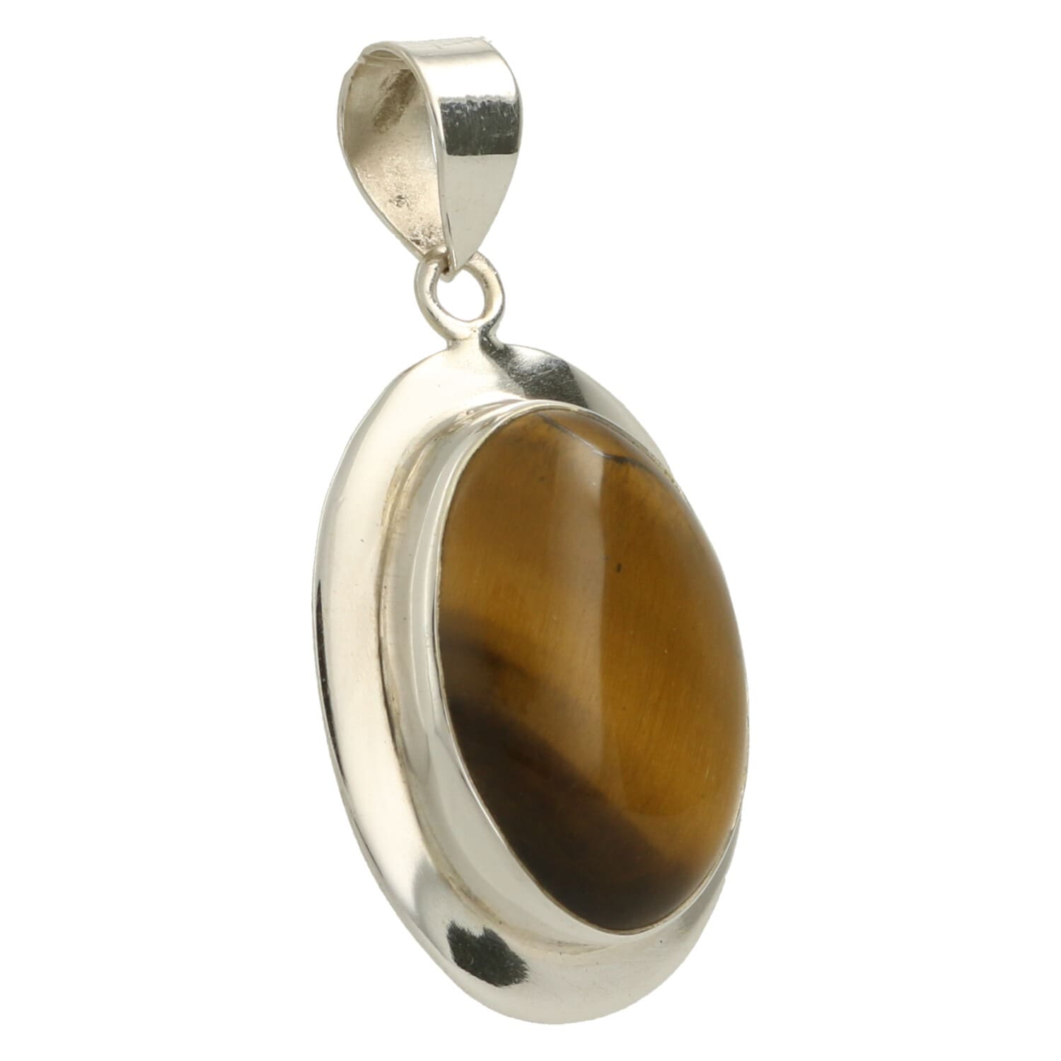 Tijgeroog hanger in zilver 'TO4'