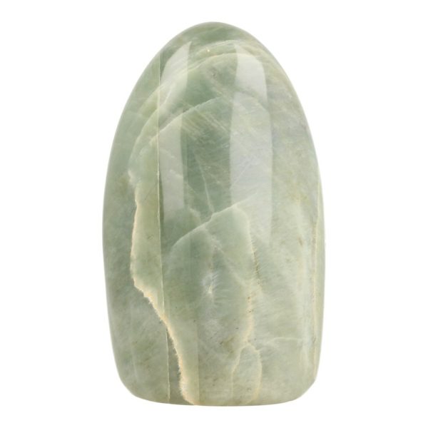 Fraaie groene maansteen gepolijste vorm van 13cm hoog en mooie glans