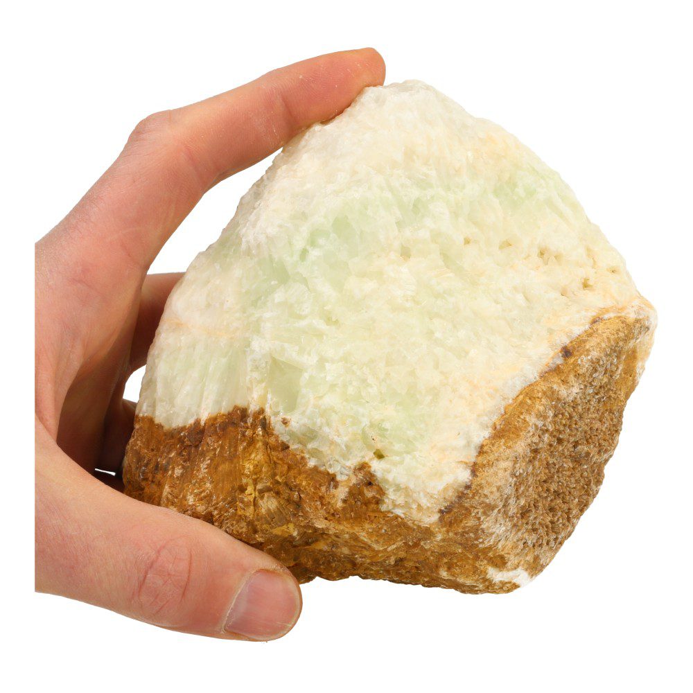 Fraaie, robuuste Bosnische calciet ruw van circa 1,3kg - in hand