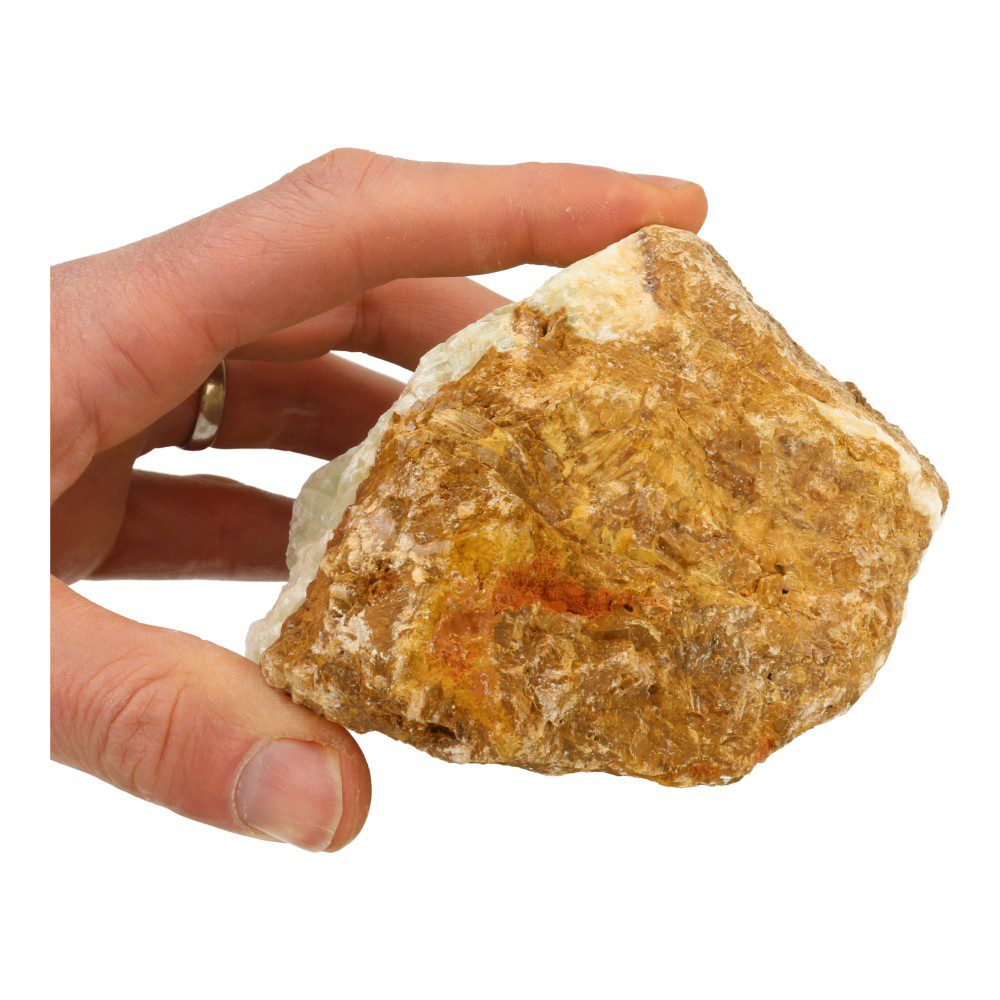 Fraaie, robuuste Bosnische calciet ruw van circa 1,3kg - details onderzijde