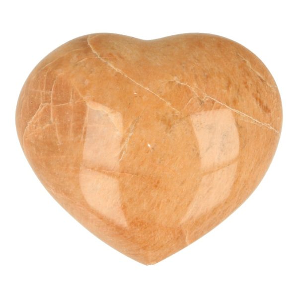 Fraai zacht-roze maansteen hart van 73mm breed
