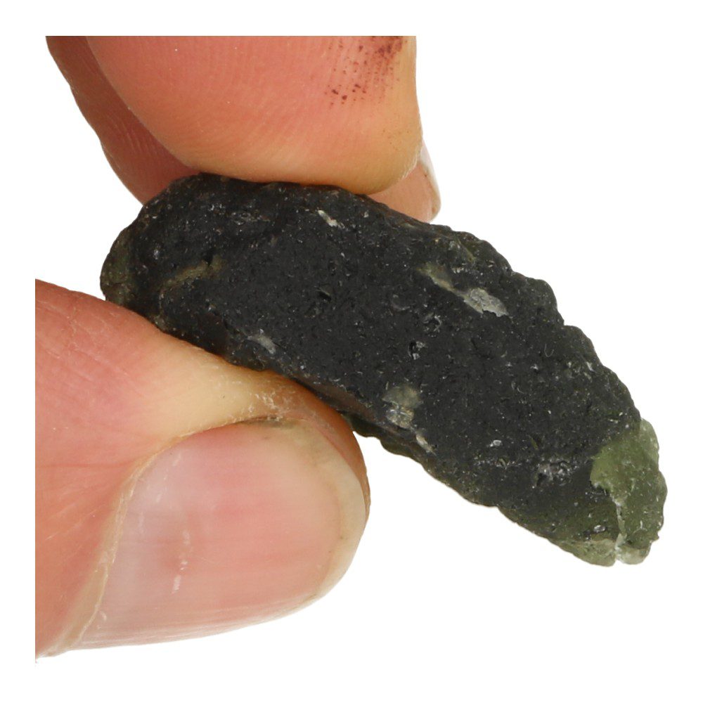 Bijzonder robuust stuk moldaviet ruw uit Tsjechië van bijna 11 gram - zijkant