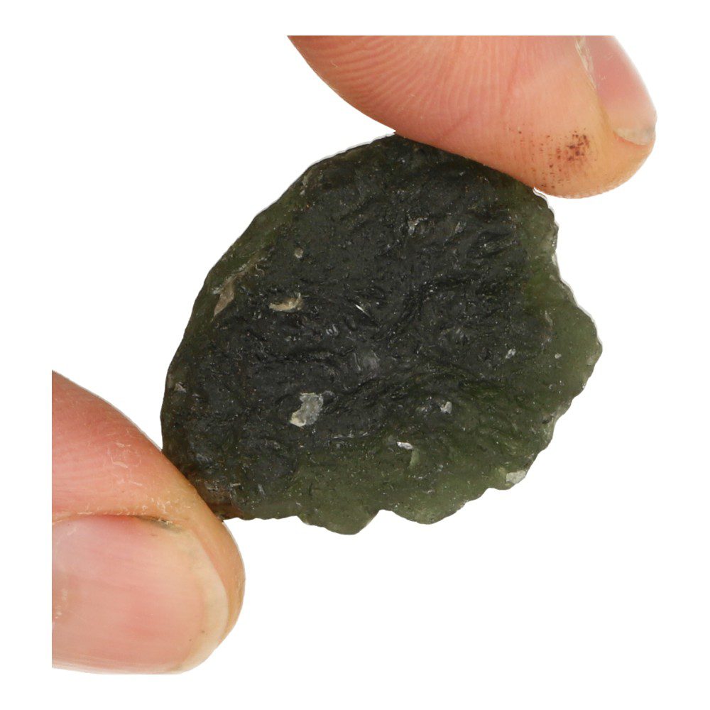 Bijzonder robuust stuk moldaviet ruw uit Tsjechië van bijna 11 gram. - detail