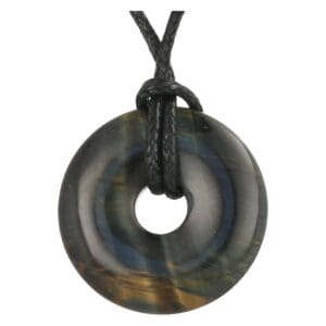Valkenoog donut hanger van 30mm diameter aan zwart koord