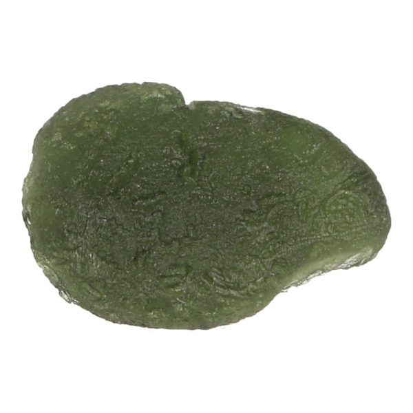 Fraai bol stukje moldaviet van 7,7 gram en 3cm lang uit Tjechie