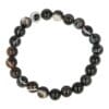 Agaat armband met 8mm kralen en fraaie zwart-witte tekening