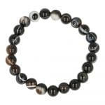 Agaat armband met 8mm kralen en fraaie zwart-witte tekening