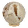 Agaat bol met diameter van 8cm en houten ring