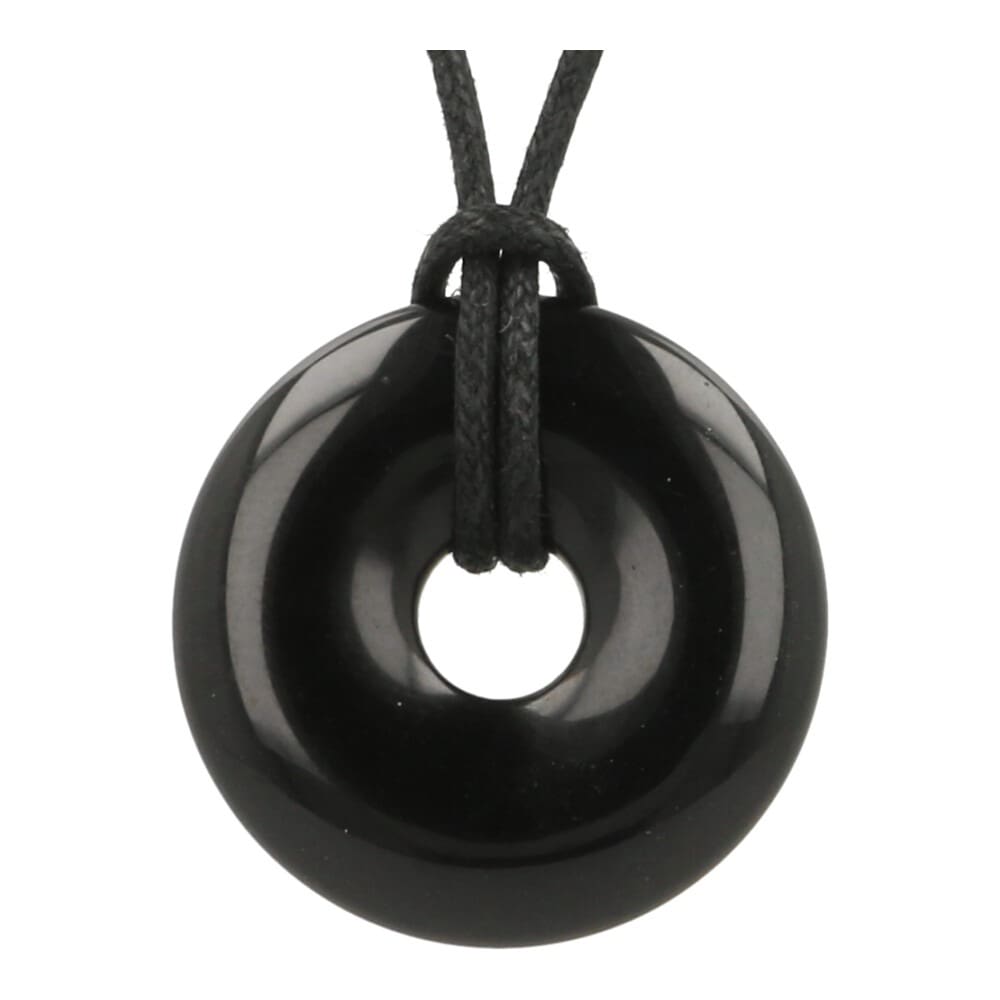 Zwarte obsidiaan donut hanger