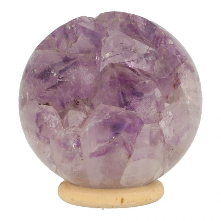 Amethist bol met kristallen en een diameter van 68mm