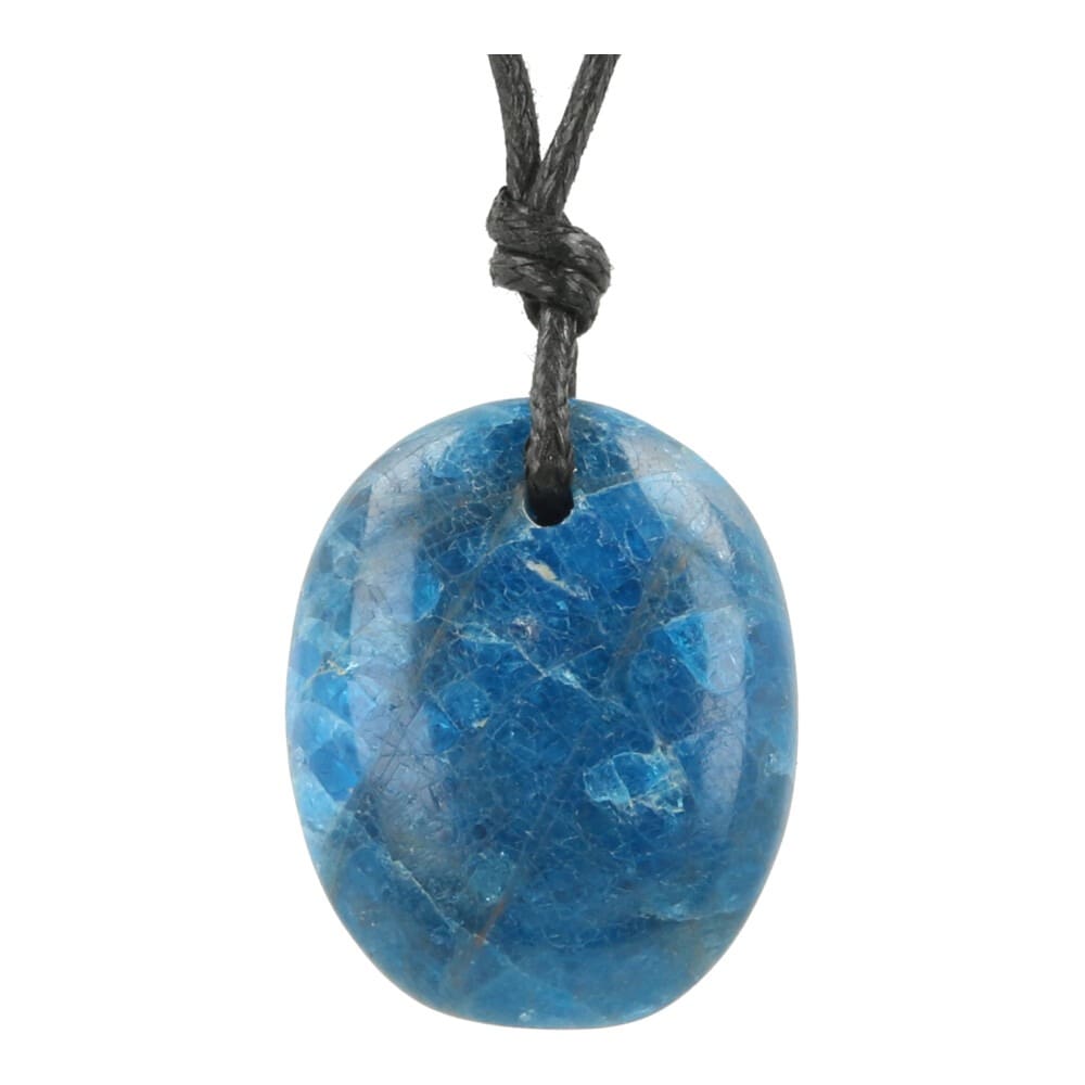 Blauwe apatiet hanger doorboord amulet