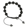 Zwarte obsidiaan armband geknoopt