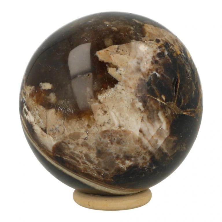 Zwarte opaal bol met diameter van 9cm