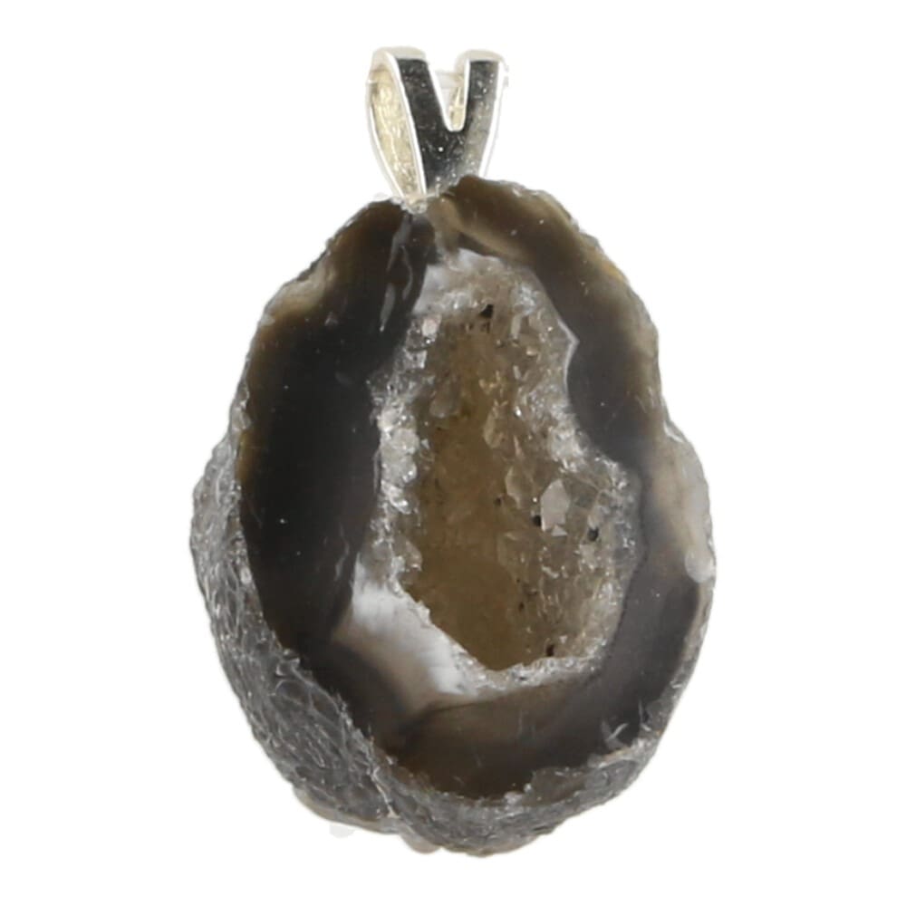 Agaat geode hanger met oogje