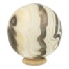 Zebra calciet bol van 5cm met houten ringetje