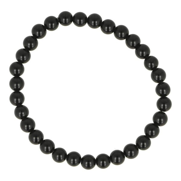 Zwarte obsidiaan armband met kralen van 6mm