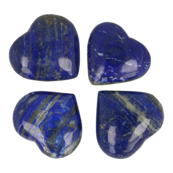 Fraaie helderblauwe lapis lazuli hartjes van 4,5-5cm breed uit Afghanistan