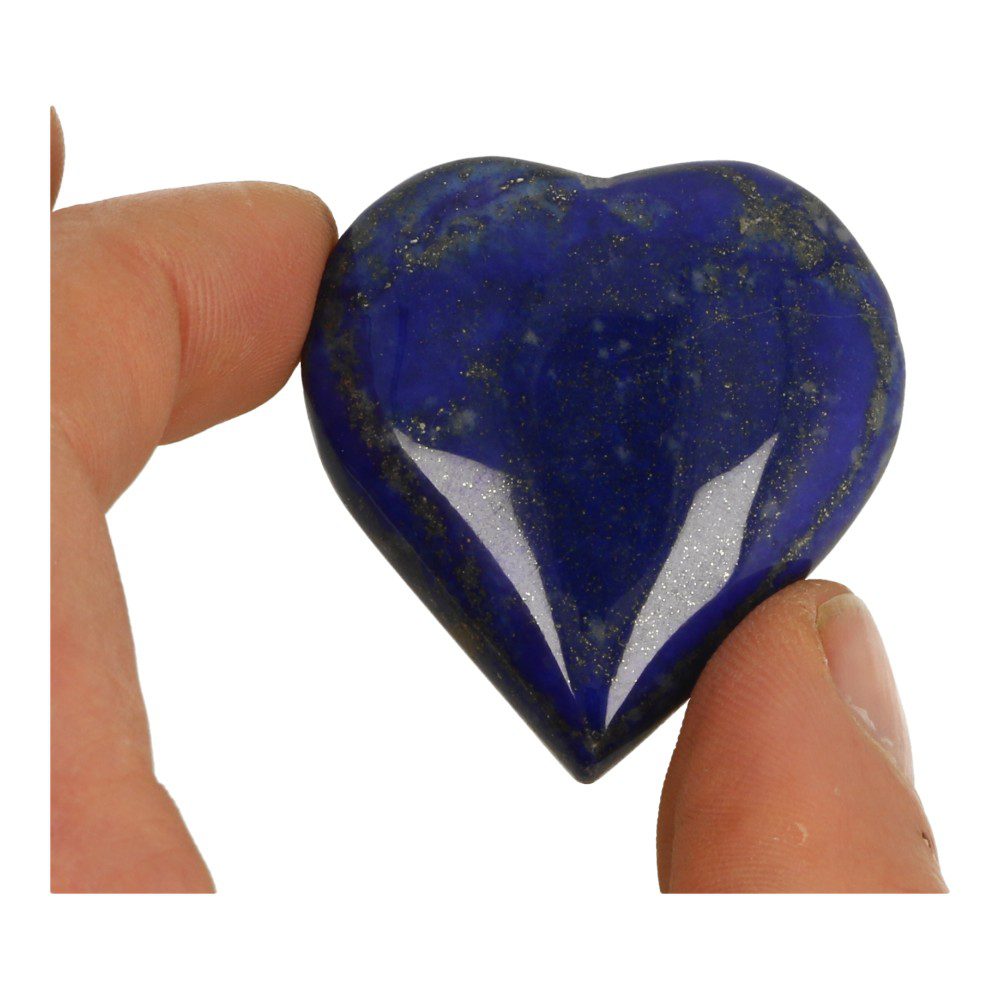Fraaie helderblauwe lapis lazuli hartjes van 4,5-5cm breed uit Afghanistan - voorbeeld 2