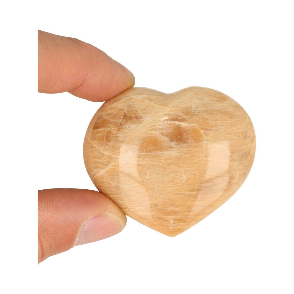 Leuk maansten hartje van ruim 5,5cm breed - in hand