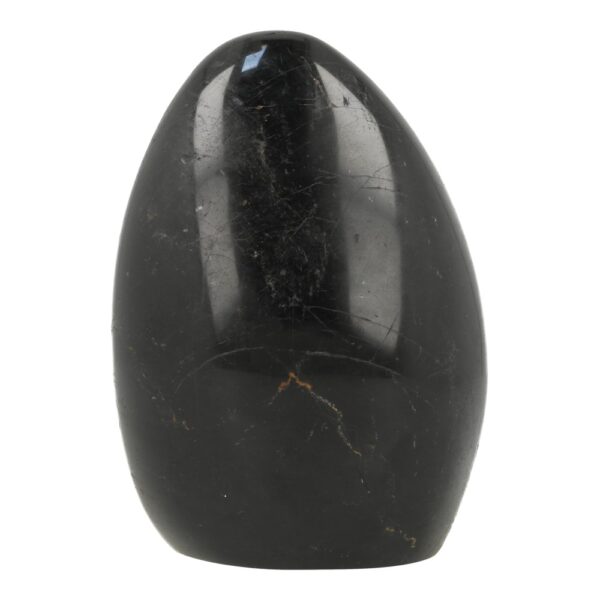 Gepolijste vrije vorm van zwarte toermalijn van 108mm hoog uit Madagaskar