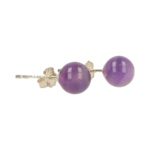 Leuke amethist oorbellen met rond knopje van 6mm en zilveren stekertje