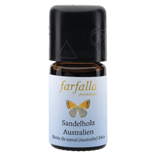 Biologische essentiële olie van Sandelhout out Australie van Farfalla, met 5ml inhoud