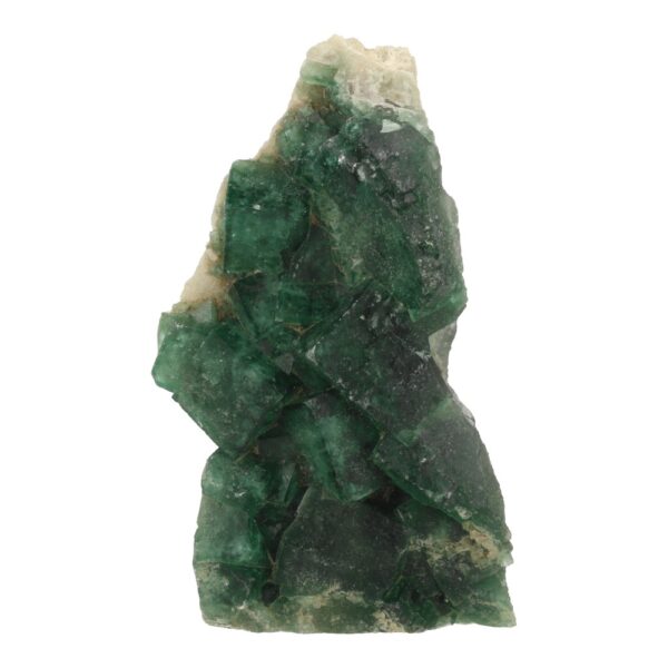 Fraai cluster met groene fluoriet kristallen uit Madagaskar en 13cm hoog