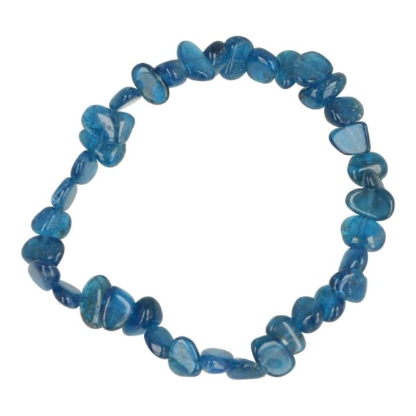 Prachtige diep-blauwe apatiet armband met A-kwaliteit steentjes aan rekbaar koord en een lengte van ongeveer 17cm