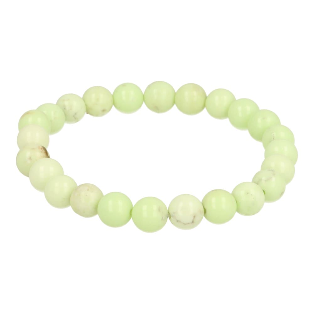 Heldere citroenchrysopraas armband van 8mm en lengte van 17cm