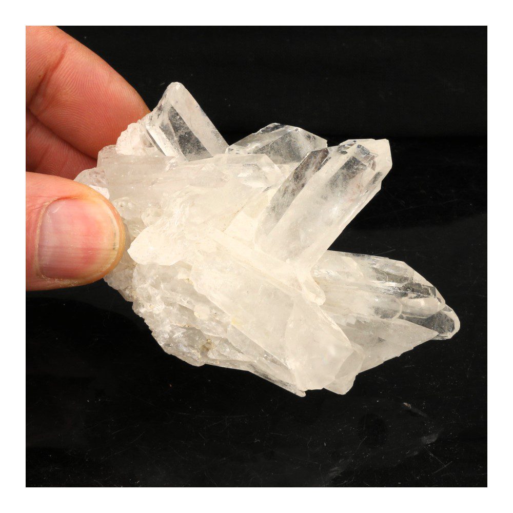 2e foto van Fraai bergkristal cluster van 6,5cm uit gouden driehoek set GD23