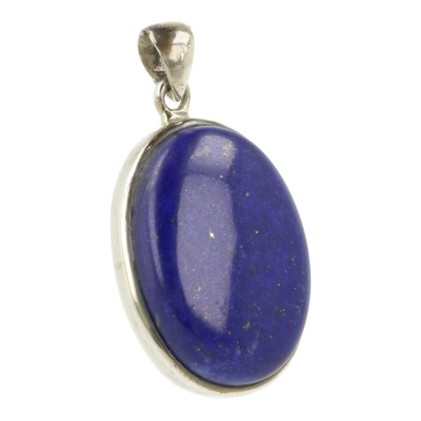 Fraaie helderblauwe lapis lazuli hanger in zilver 'nr1'