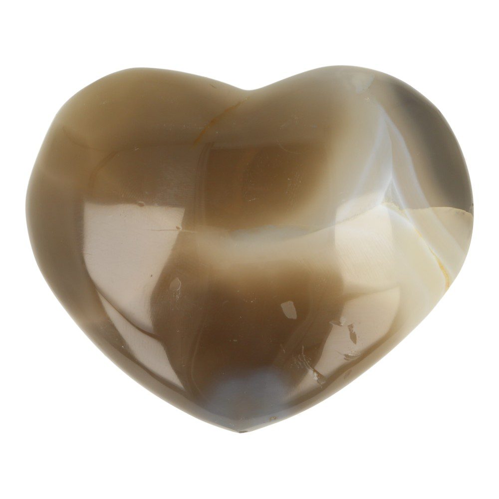 Achterzijde van Fraai getekend agaat hart van 9cm breed met bergkristal