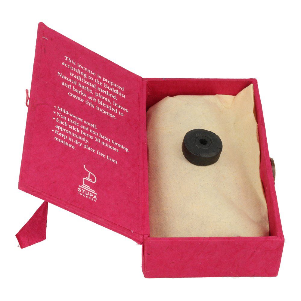 Fraaie geschenkverpakking met frankincense wierook stokjes met houder, 100% natuurzuiver - binnenzijde doosje