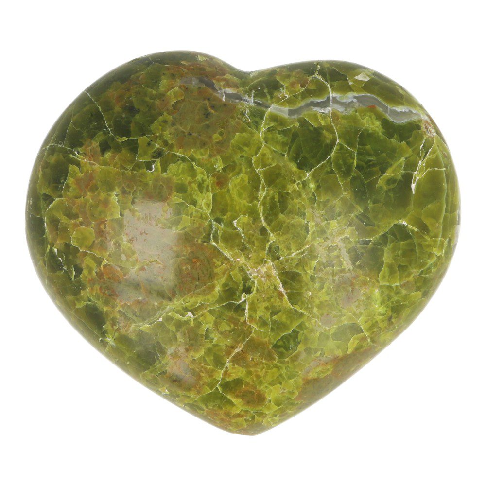 Groene opaal hart 77mm