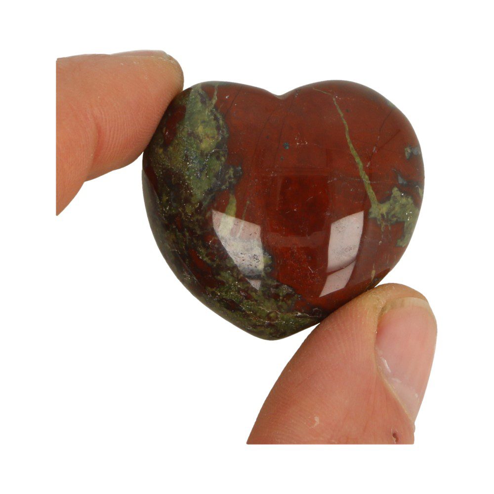 Drakenbloed steen hart van 4cm breedte - voorbeeld 1