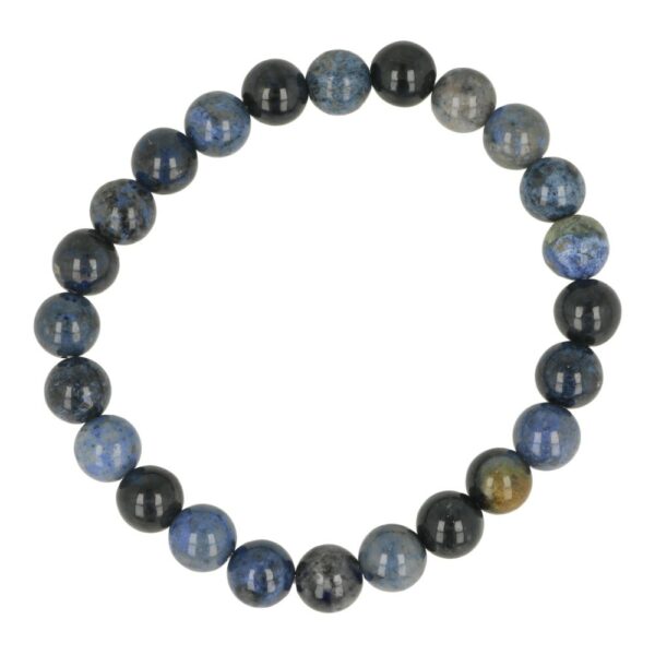 Fraaie donkerblauwe dumortieriet armband met 8mm kralen